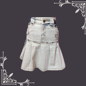Sky blue solid denim skirt