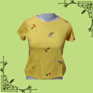 floral embroidery tshirt